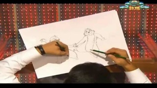 Узбек рисует двумя руками одновременно («O’zingni namoyon qil!»)