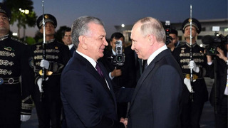 Путин прилетел в Ташкент. Его встретил президент Шавкат Мирзиёев