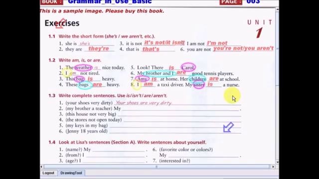 Grammar In Use Basic Lesson 1 – Be verb