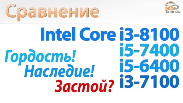 Сравнение Core i3-8100 c Core i5-7400, Core i5-6400 и Core i3-7100