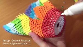 Модульное оригами. Радужный лебедь Часть8
