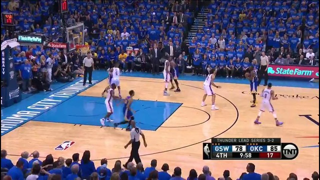 11 трёхочковых Клэя Томпсона в 6-м матче Голден Стэйт против Оклахомы
