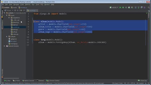 Django Tutorial for Beginners – 7 – Creating Models