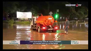 Сув тўлган кўчаларда муаммо бартараф этилди