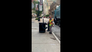 Chicago Worker Nails Trash Can Trick Shot | People Are Awesome #shorts