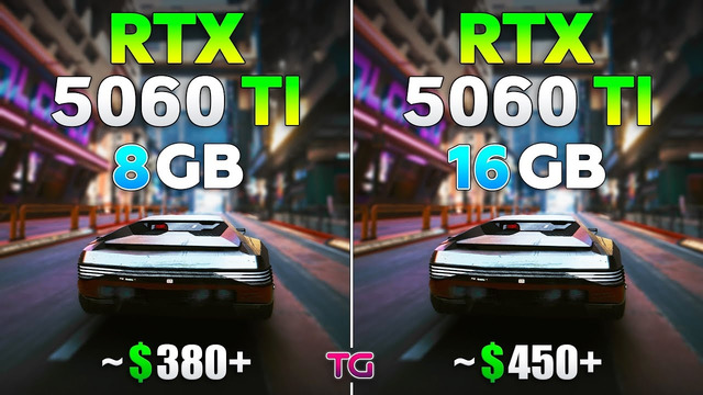 RTX 5060 Ti 8GB vs RTX 5060 Ti 16GB – Test in 10 Games | 1440p