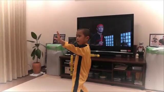 My son(5year old) acting Bruce Lee’s nunchaku scene