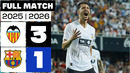 Valencia CF 3 – 1 FC Barcelona 2025/26 PARTIDO COMPLETO