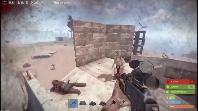 Раст рейд огромной базы с турелями – они забыли закрыть крышу