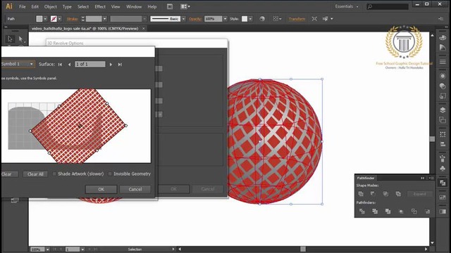 Create 3D Circle Revolve Surfaces Logo Design in Adobe illustrator HD
