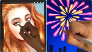 Amazing Drawing on iPad tablet! Satisfying Digital Art For Relax #3! Creative Procreate Art