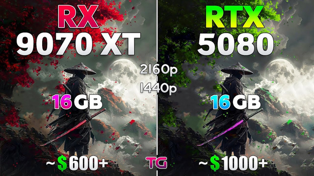 RTX 5080 vs RX 9070 XT – Big Comparison with New Drivers | 1440p & 4K