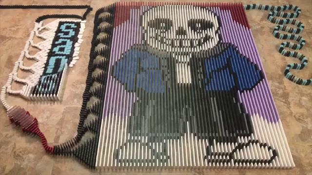 Undertale – история игры в домино (пацифист) – In Dominoes (80,000 Dominoes!)