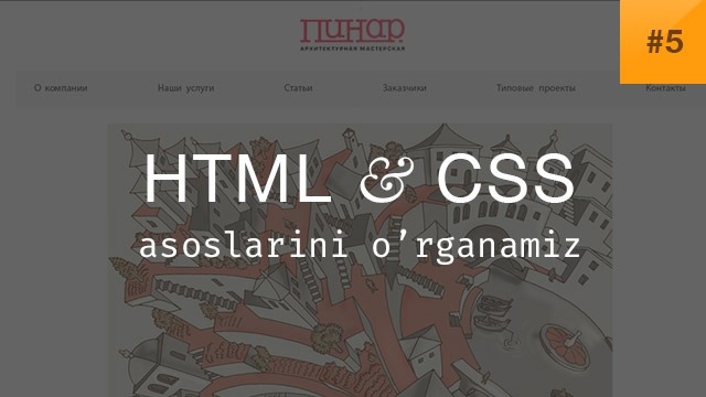 O’zbek tilida html, css asoslari #5