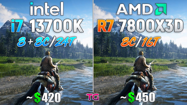 Ryzen 7 7800X3D (Simulated) vs Core i7 13700K – Test in 10 Games