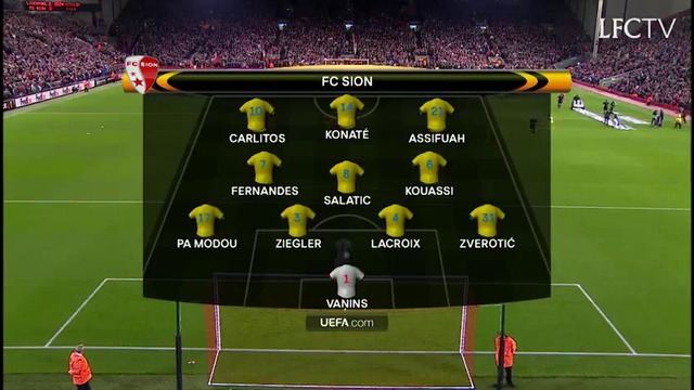 Liverpool 1-1 Sion UEL 1/10/2015