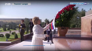 Valentina Matviyenko Mustaqillik va ezgulik monumentiga gul qo‘ydi