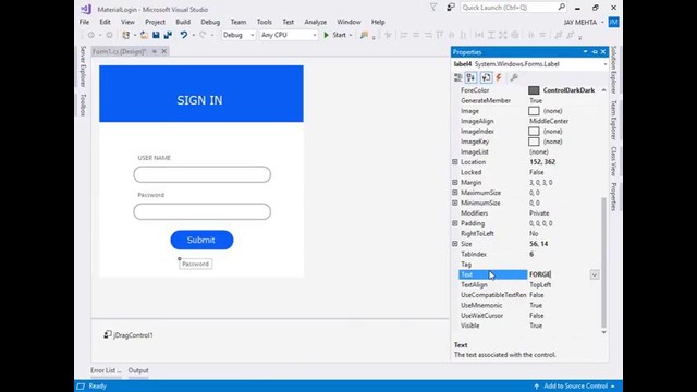 Best Login Form in C Windows Form Login Form With Material Design (C# Kurslari)