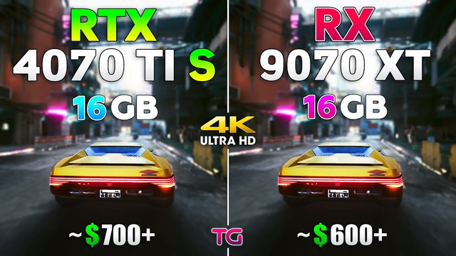 RTX 4070 Ti SUPER vs RX 9070 XT – Test in 4K