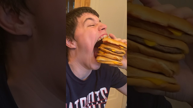 Isaac, the man with the world’s biggest mouth, can eat four burgers at once