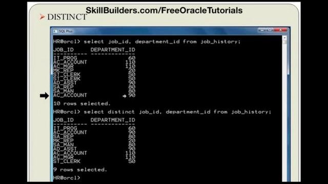 Oracle Database OCA Exam Prep: SELECT Distinct
