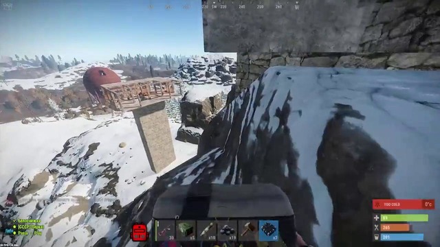 Rust – снесли очень прочную антирейд крепость на скале по фундаментам в ноль