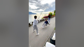 Guy Shows Incredible Double Dutch Tricks Against Beautiful Backdrop