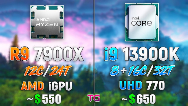 Ryzen 9 7900X vs Core i9 13900K – CPU and iGPU Test