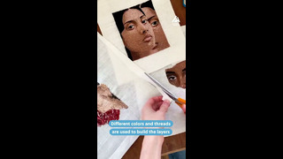 Artist Makes Beautiful Portrait Using Thread | People Are Awesome #shorts