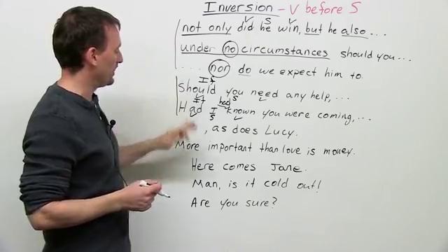 English Grammar Inversion Had I known Should you need