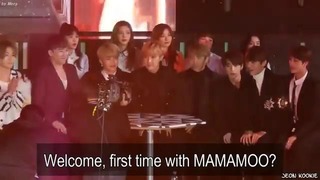 161226 BTS Reaction To MAMAMOO’s Welcome, first time with MAMAMOO