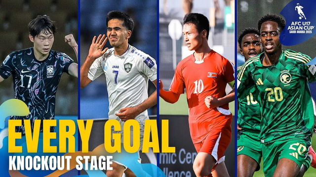 Каждый гол – Стадия плей-офф | Кубок Азии среди юношей до 17 лет™, Саудовская Аравия 2025