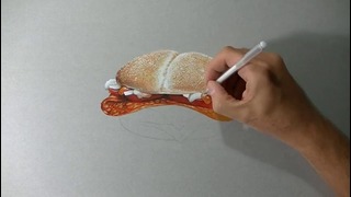 Реалистичное рисование бургера из МакДональдса / Drawing McDonald’s McFiggehn burger