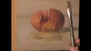 Художник ломает нарисованное яйцо