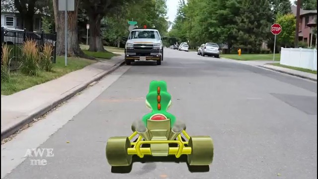 Mario Kart in Real Life (3D Chalk Art)