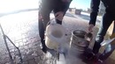 Взрыв большой бутылки с жидким азотом