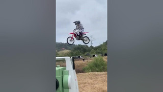 Longest motorcycle jump with a passenger 37.10 metres by Jake Bennett and Mel Eckert