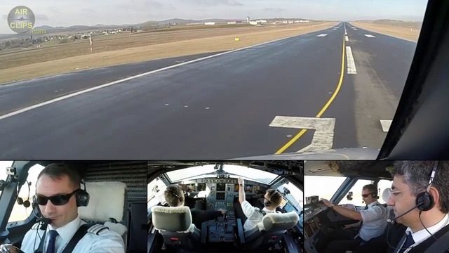 Взлёт Аэробуса А-320 на форсаже с Канарских островов