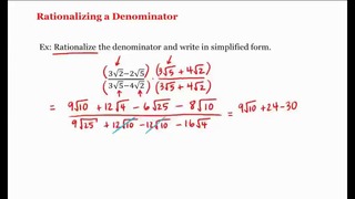 1 – 15 – Rationalizing a Denominator (3-48)