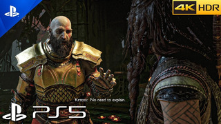 (PS5) God of War Ragnarök – Kratos Speaks About His Dead Family to Freya Scene [4K 60FPS HDR]