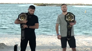 Битва взглядов Хабиб против Гейджи / Нурмагомедов и Джастин Гэтжи лицом к лицу на UFC 254