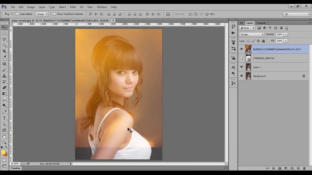 Photoshop Tutorial – Light leaks photo effects on Model