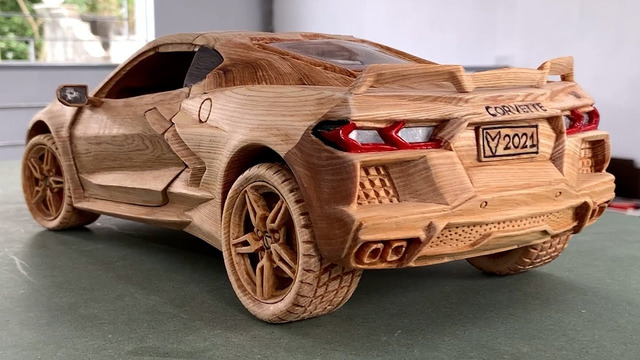 Wood Carving – 2020 Chevrolet Corvette C8 – Woodworking Art