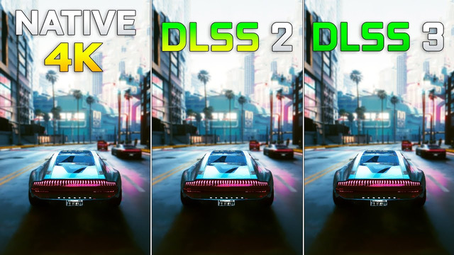 DLSS 3 vs DLSS 2 vs Native 4K in Cyberpunk 2077 – Graphics and FPS Comparison