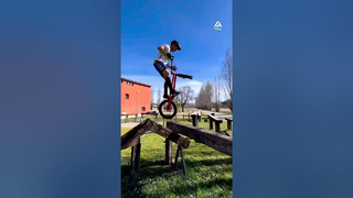 Cyclist Goes Through Hurdle Track on One Wheel | People Are Awesome #shorts