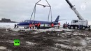 Видео из аэропорта Шереметьево, где самолёт выкатился за пределы ВПП