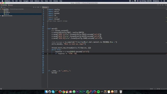 Создание бота для twitch на Python. Часть 2. (Реализация бота)