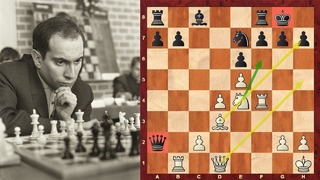 Шахматы. Михаил Таль атакует в защите Алехина