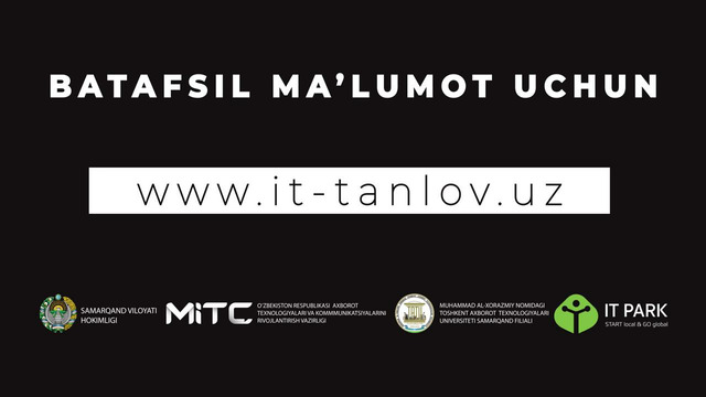 Samarqandda IT-loyihalar tanlovi bo`lib o`tadi