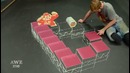 Donkey Kong x M.C. Escher Impossible Staircase 3D Chalk Art